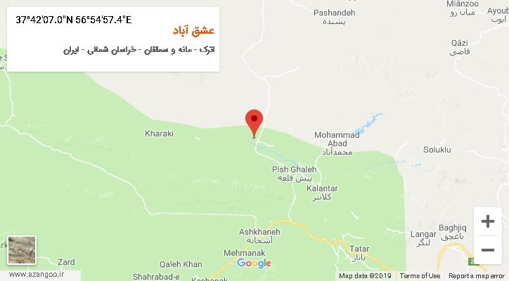 روستای عشق آباد بر روی نقشه