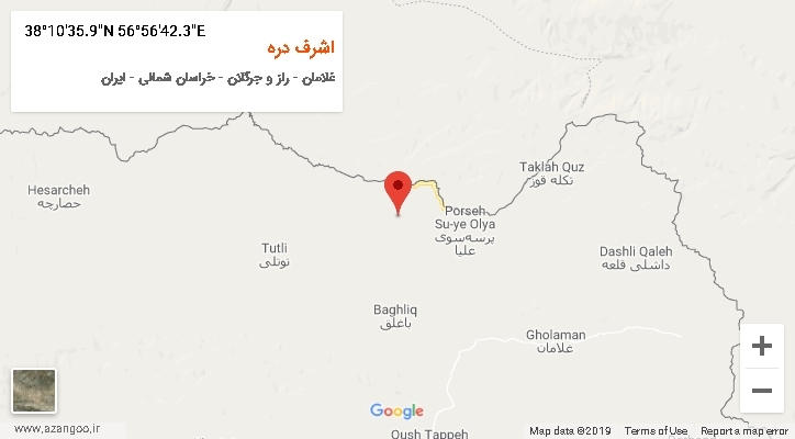 روستای اشرف دره بر روی نقشه