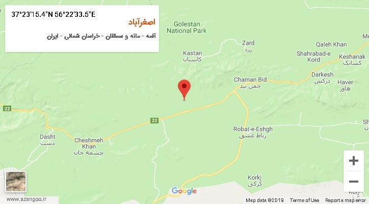 روستای اصغرآباد بر روی نقشه