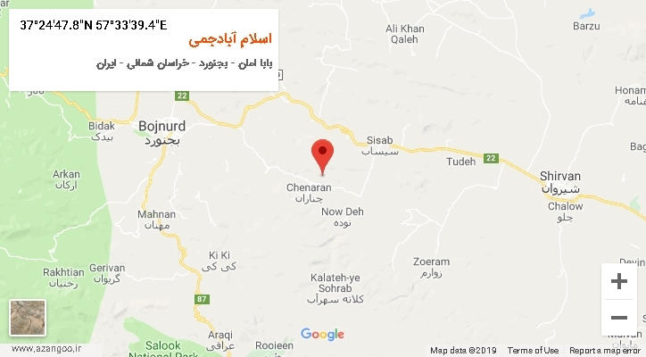 روستای اسلام آبادجمی بر روی نقشه