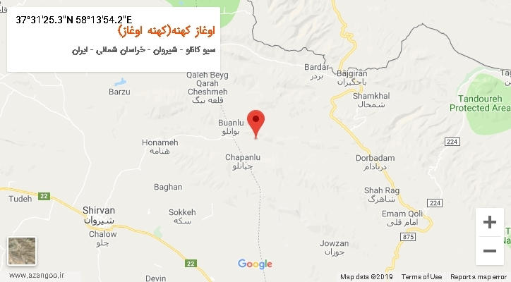 روستای اوغاز کهنه(کهنه اوغاز) بر روی نقشه