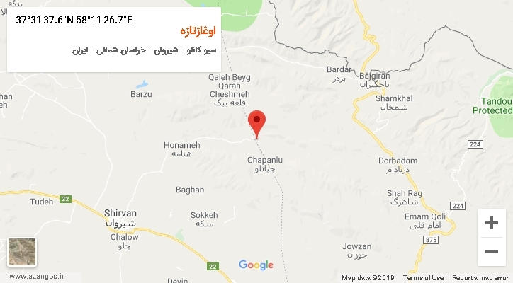 روستای اوغازتازه بر روی نقشه