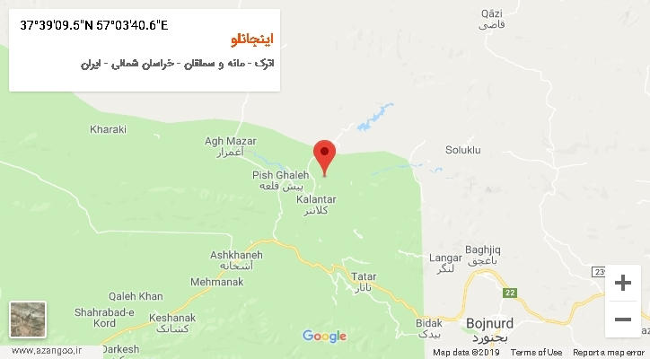 روستای اینجانلو بر روی نقشه