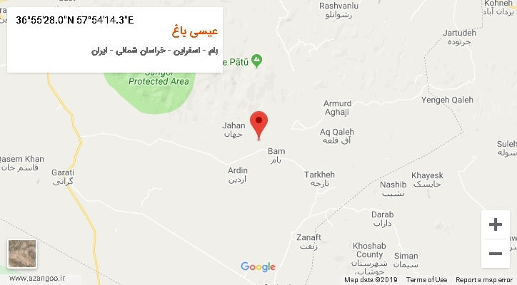 روستای عیسی باغ بر روی نقشه