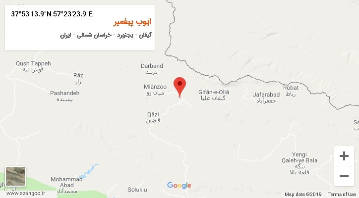 روستای ایوب پیغمبر بر روی نقشه