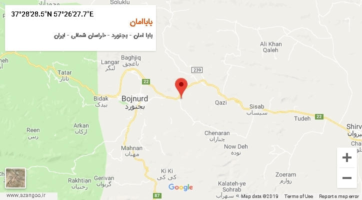 روستای باباامان بر روی نقشه