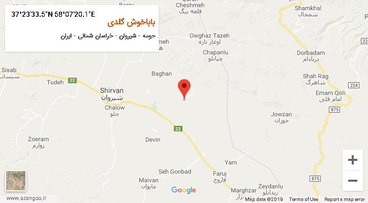 روستای باباخوش گلدی بر روی نقشه