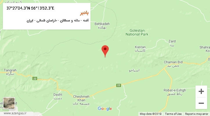 روستای بادبر بر روی نقشه