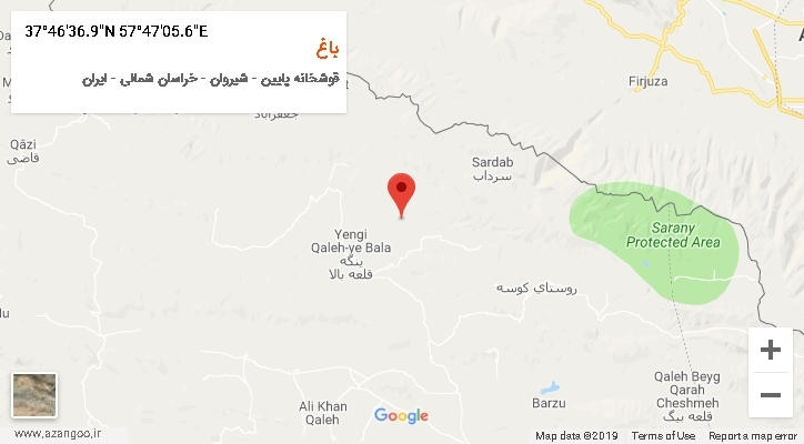 روستای باغ بر روی نقشه