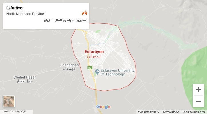 دهستان بام بر روی نقشه