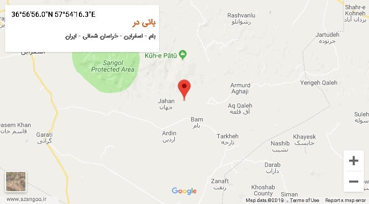 روستای بانی در بر روی نقشه