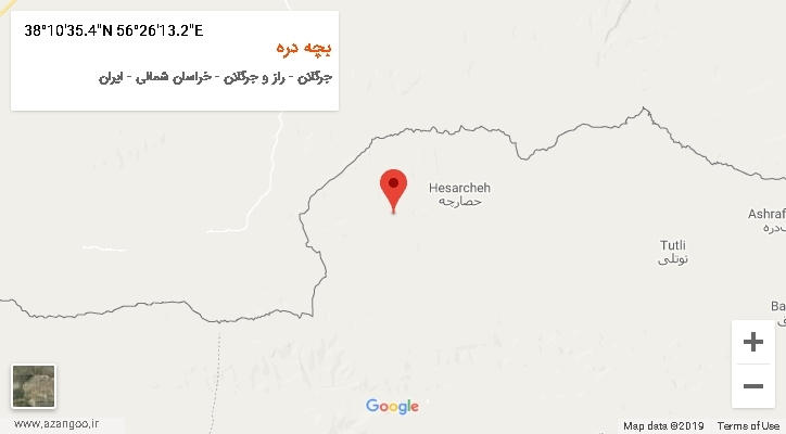 روستای بچه دره بر روی نقشه