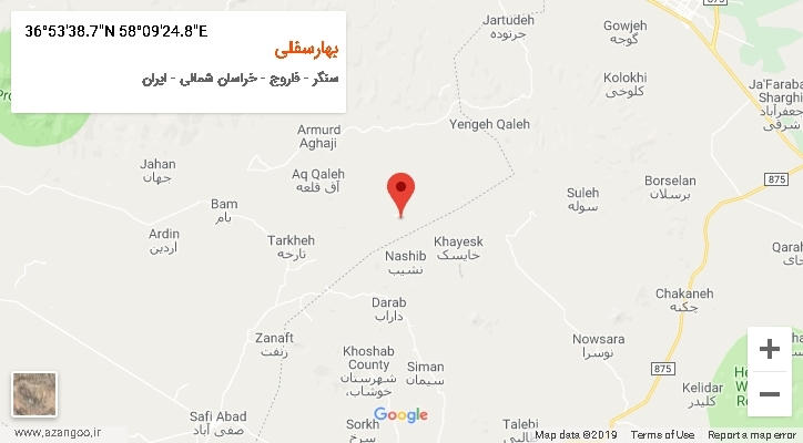 روستای بهارسفلی بر روی نقشه