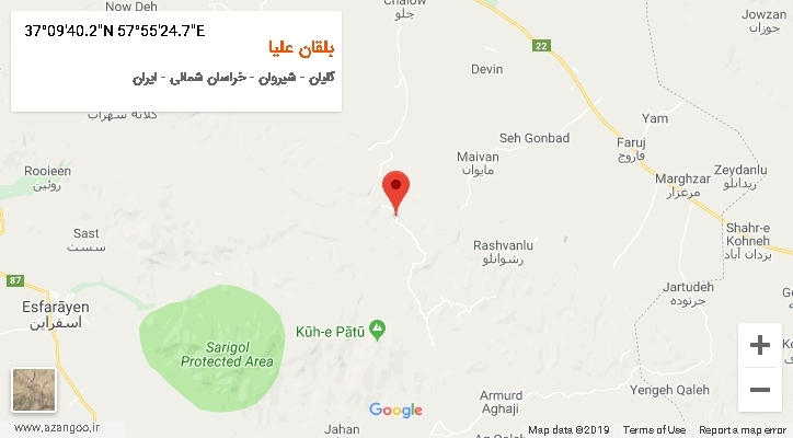 روستای بلقان علیا بر روی نقشه