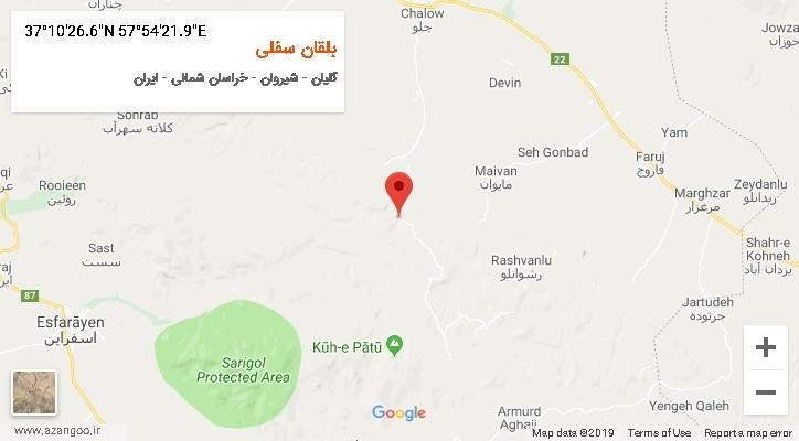 روستای بلقان سفلی بر روی نقشه