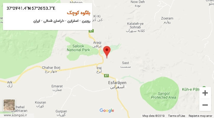 روستای بلگوه کوچک بر روی نقشه