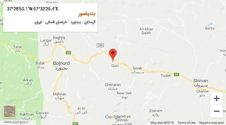 روستای بندیغمور بر روی نقشه
