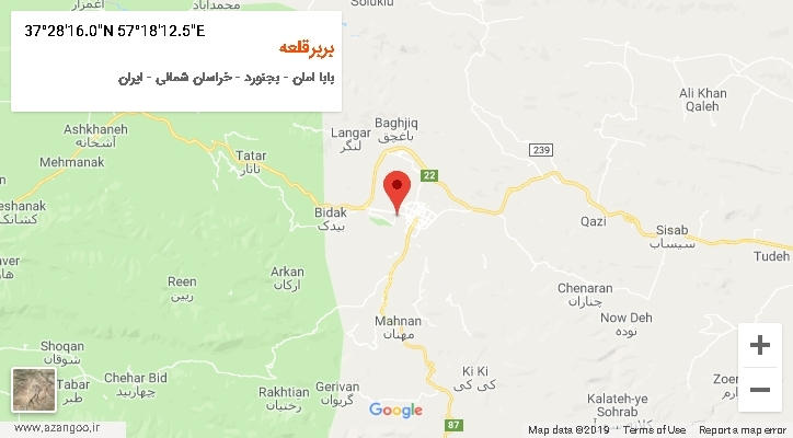 روستای بربرقلعه بر روی نقشه