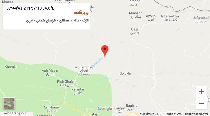 روستای بربرقلعه بر روی نقشه