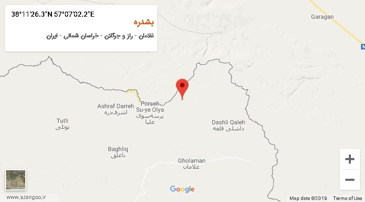 روستای بشدره بر روی نقشه