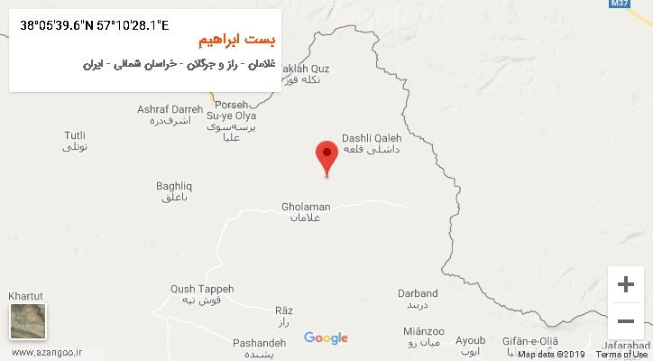 روستای بست ابراهیم بر روی نقشه