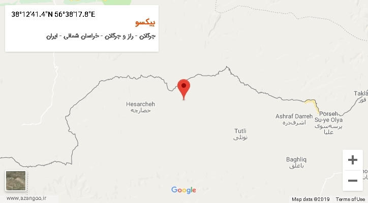 روستای بیکسو بر روی نقشه