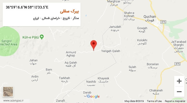 روستای بیرک سفلی بر روی نقشه