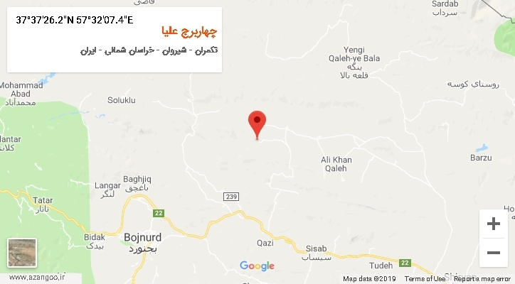 روستای چهاربرج علیا بر روی نقشه