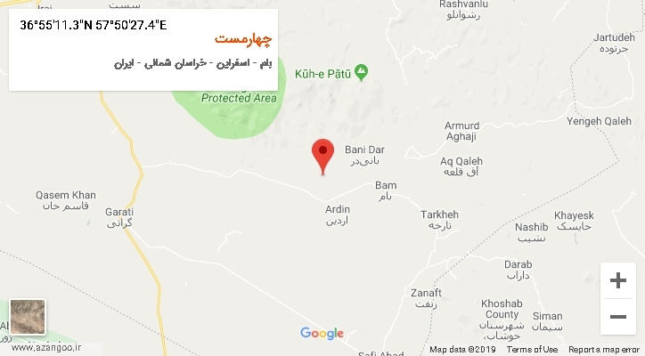 روستای چهارمست بر روی نقشه
