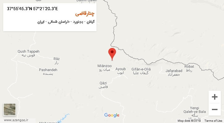 روستای چنارقاضی بر روی نقشه