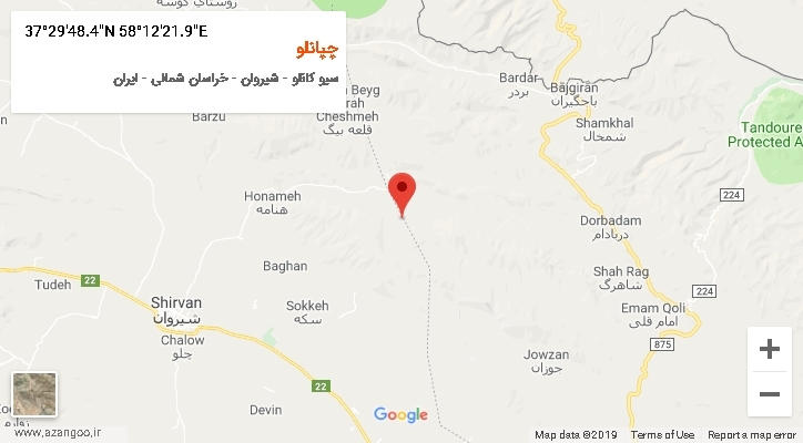 روستای چپانلو بر روی نقشه