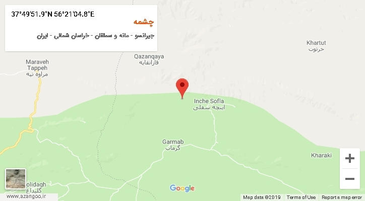 روستای چشمه بر روی نقشه