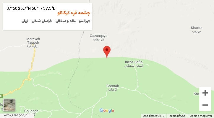 روستای چشمه قره تیکانلو بر روی نقشه