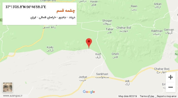 روستای چشمه قسم بر روی نقشه