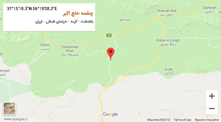 روستای چشمه حاج اکبر بر روی نقشه