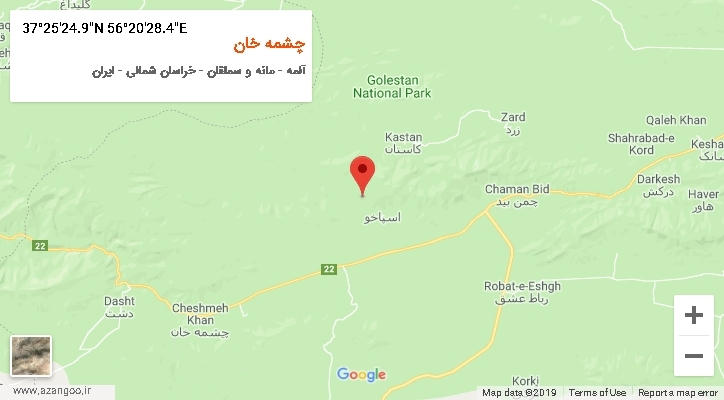 روستای چشمه خان بر روی نقشه
