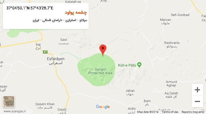 روستای چشمه پولود بر روی نقشه
