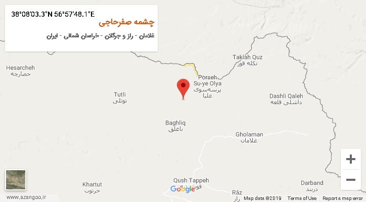 روستای چشمه صفرحاجی بر روی نقشه