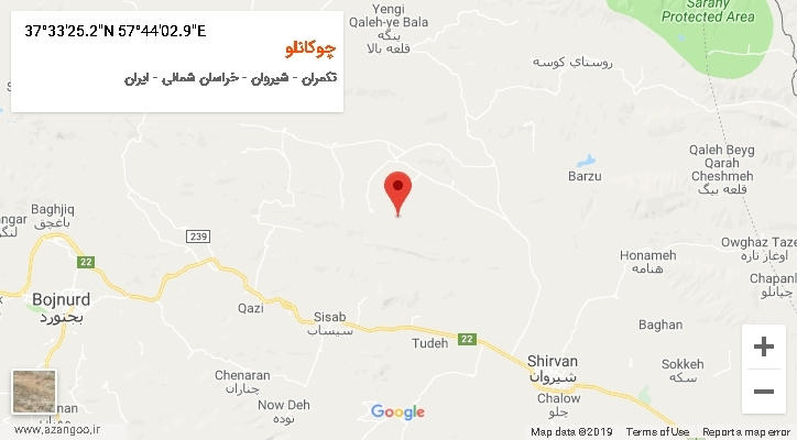 روستای چوکانلو بر روی نقشه