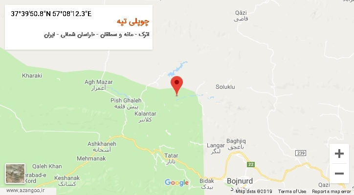 روستای چوپلی تپه بر روی نقشه