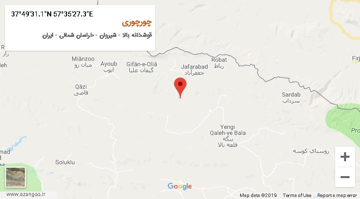 روستای چورچوری بر روی نقشه
