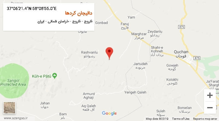 روستای دالیجان کردها بر روی نقشه