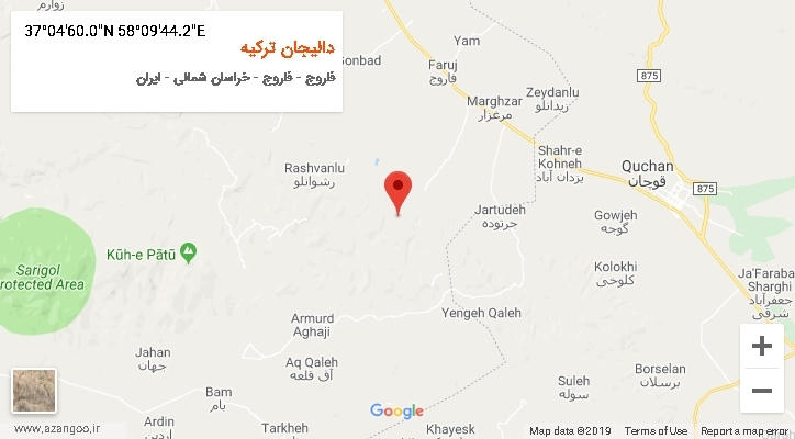 روستای دالیجان ترکیه بر روی نقشه