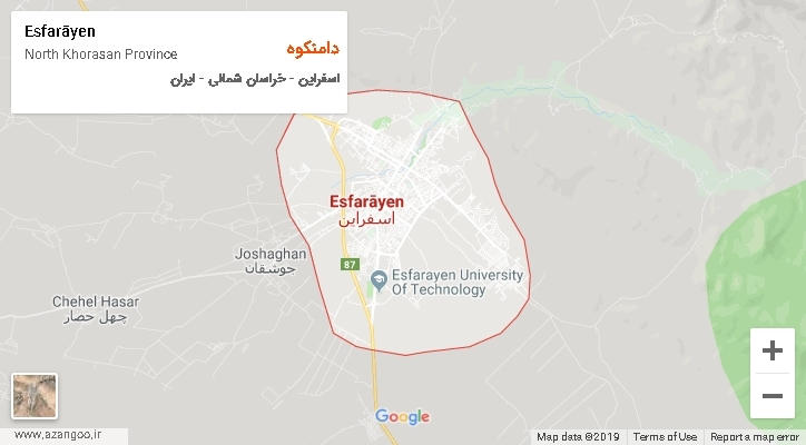 دهستان دامنکوه بر روی نقشه