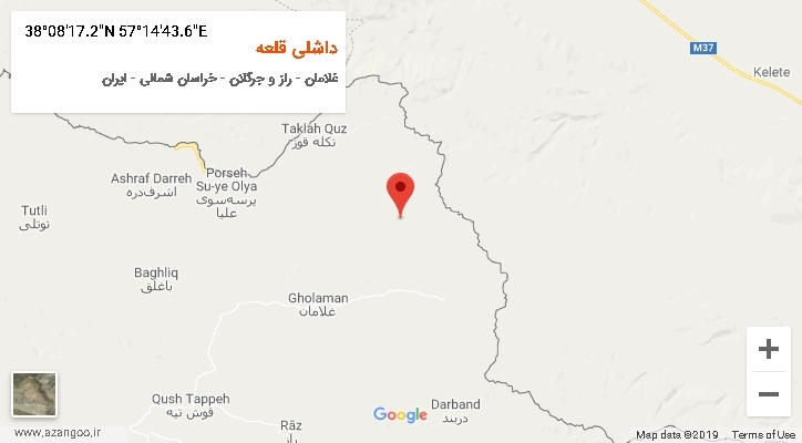 روستای داشلی قلعه بر روی نقشه
