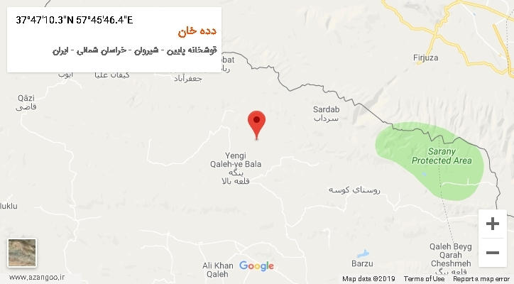روستای دده خان بر روی نقشه