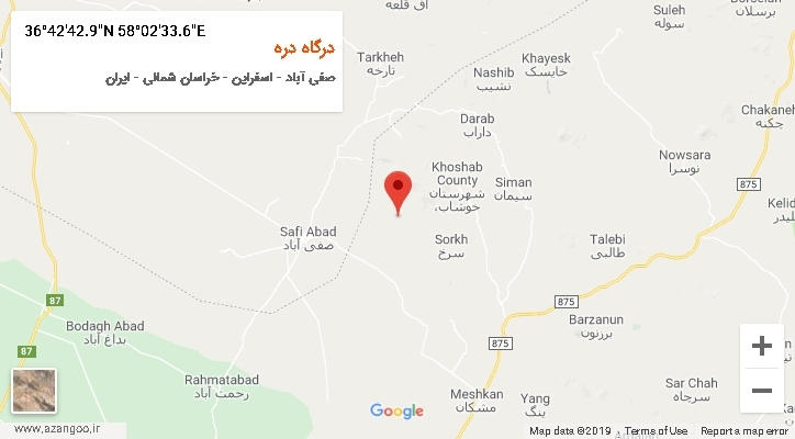 روستای درگاه دره بر روی نقشه