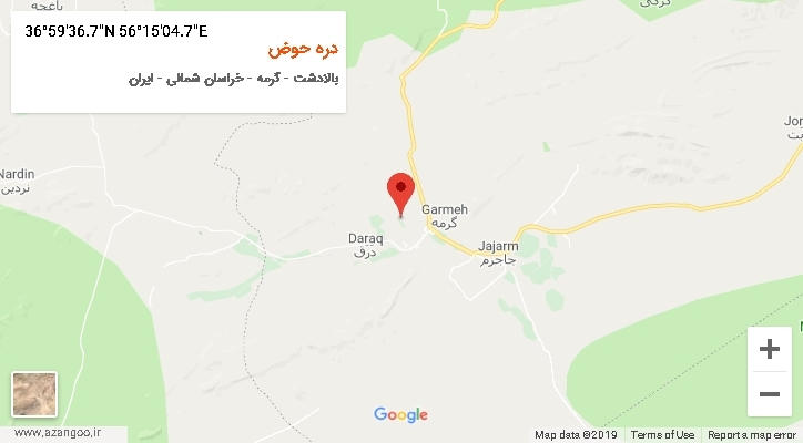روستای دره حوض بر روی نقشه