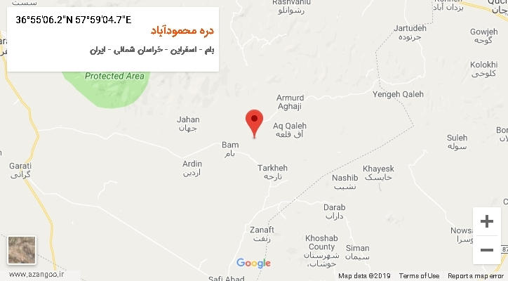 روستای دره محمودآباد بر روی نقشه