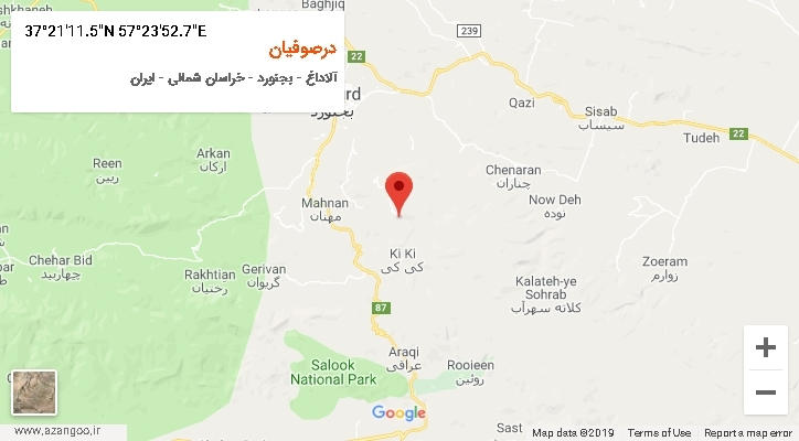 روستای درصوفیان بر روی نقشه